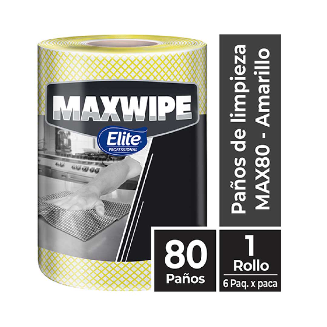 MAXWIPE ROLLO MAX80 - 80 Paños Amarillo
